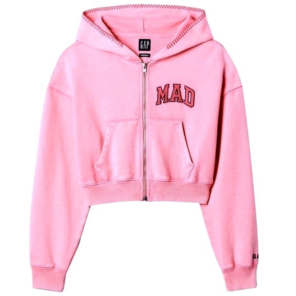 Madhappy Tops - GAP X Madhappy Pink Cropped Zip Up Hoodie Sweatshirt Women Size Medium